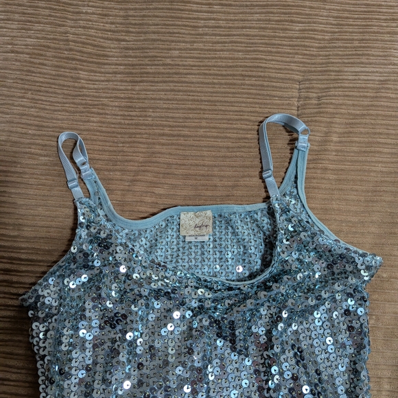 Sequin Embellished Silver Camisole/Tank Top - Picture 3 of 4